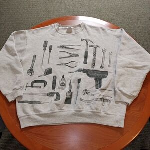 Vintage 90s Relevant Tag Products Tool Full Print Big Logo Sweatshirt Pullover C